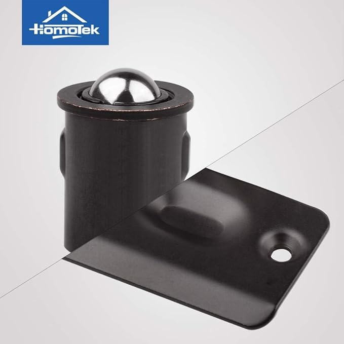 HOMOTEK 8 Pack Drive in Ball Catch with Strike Plate for Closet Doors, Oil Rubbed Bronze, 13/16 Inch x 1-1/8 Inchs,Die-cast, Adjustable Tension Ball