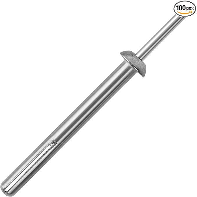 meite Hammer Drive Anchors 1/4" x 2-1/2" for Sign Mounting & Fence Brackets, Heavy-Duty Expansion Anchors for Concrete, Zinc-Plated Steel, Secure Hold (3 Boxes)