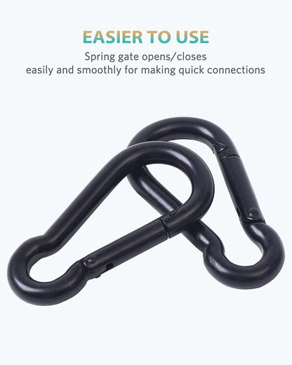 Carabiner Clips, 316 Stainless Steel Carabiner Clip, Heavy Duty Carabiner Hooks, Keychain Carabiners, Multi-Purpose Spring Snap Hook for Dog Leash, Outdoor Camping, Swing, Hammock