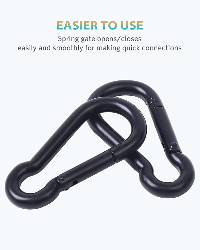 Carabiner Clips, 316 Stainless Steel Carabiner Clip, Heavy Duty Carabiner Hooks, Keychain Carabiners, Multi-Purpose Spring Snap Hook for Dog Leash, Outdoor Camping, Swing, Hammock