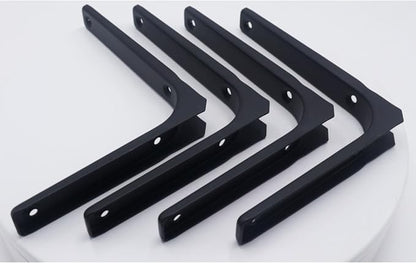 4pcs 6 x 5 Inch L Brackets, Heavy Duty Wall Mount L Corner Brackets Braces for Wood, Shelves, Cabinets, 90 Degree Triangle Shelf Support with Screws, Small Right Angle Bracket