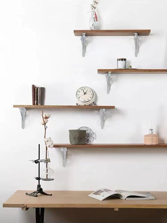 Decorative Shelf Bracket 12 inch White Brackets for Shelving Solid Heavy Duty Vintage DIY Projects Hardware Included 2 Pack
