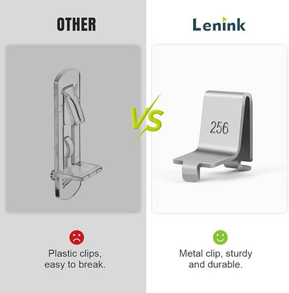 Lenink 28 Piece 256P-ZC Adjustable Pilaster Shelf Clip Shelving Brackets Clips for Metal and Wood Shelving
