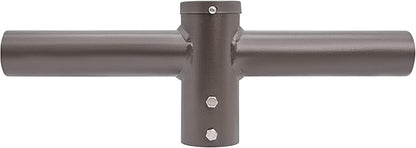 180 Degree Double Bullhorn Mounting Bracket for 2 Lighting Fixtures, Bronze Steel Pole Mount Bracket for Outdoor Shoebox, Parking Lot, Street Light Fixtures
