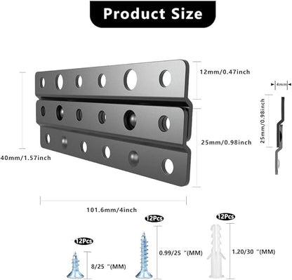 French Cleat Picture Hanger- Non Loosen Interlocking Wall Mounting Bracket- Z-Style Picture Hanger Bracket Kit for Frames, Mirrors, Shelves, Art, Whiteboards, Frames (6, 4")