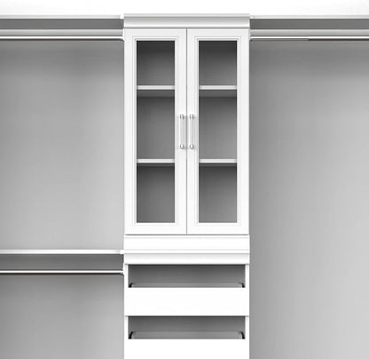 ClosetMaid Modular Storage Pair Set, 2 Glass Pane Doors, Wood Closet Organizer Shaker Style, Add On Accessory for Shelf Units, White, 34.88" H x 21.02" W x 1.81" D