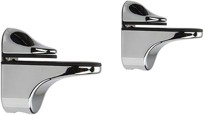 Adjustable Wood/Glass Shelf Bracket Wall Mount, Polished Chrome, 2 Pack