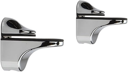 Adjustable Wood/Glass Shelf Bracket Wall Mount, Polished Chrome, 2 Pack