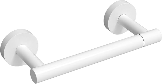 White Toilet Paper Holder SUS304 Stainless Steel Double Post Pivoting Toilet Paper Roll Holder Wall Mounted Toilet Tissue Holder for Commercial Bathroom RV Brushed Brass Finish