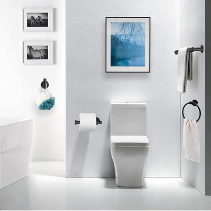 20pcs Bathroom Hardware Set, Matte Black Bathroom Hardware Set, Including 16" Hand Towel Bars, Toilet Paper Holders, Towel Rings, Robe Towel Hooks