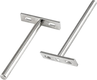 Luomorgo 4 Pcs 5 Inch Floating Shelf Bracket Blind Shelf Bracket Hidden Brackets for Floating Wood Shelves - Screws and Wall Plugs Included