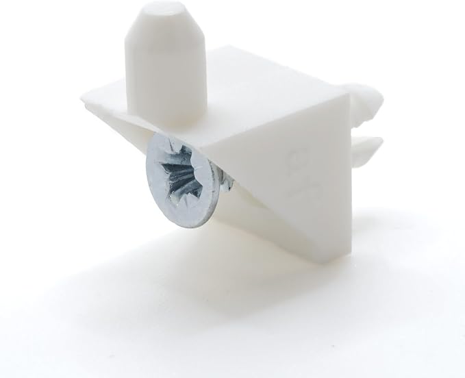 ReplacementScrews White Shelf Support Pins Compatible with IKEA Part 101558 (Pax, KOMPLEMENT) (Pack of 4)