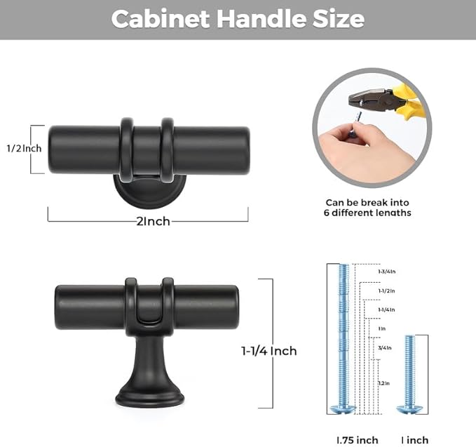 30 Pack Matte Black Cabinet Knobs - Kitchen Cabinet Knobs Cabinet Pulls for Kitchen Cabinet Drawer Stainless Steel Dresser Knobs for Cabinet Hardware 2in Length Single Hole