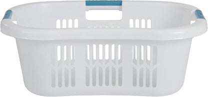 Rubbermaid Laundry Basket XL Hip-Hugger Basket 2.1-Bushel White Laundry Storage/Bathroom/Bedroom/Home Closet
