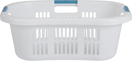 Rubbermaid Laundry Basket XL Hip-Hugger Basket 2.1-Bushel White Laundry Storage/Bathroom/Bedroom/Home Closet