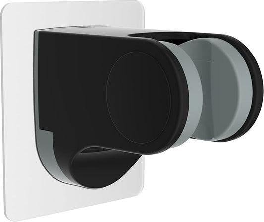 Hibbent Shower Head Holder, Strong Adhesive, Waterproof, Height Adjustable, Wall Mount, No Drilling, Matte Black