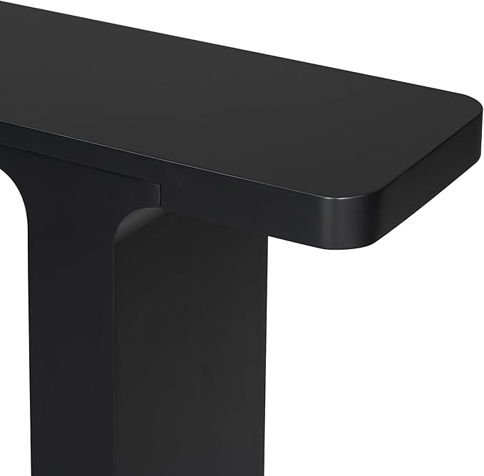 Elegant Acacia Veneer Entryway Table, Narrow Sofa Table Behind The Couch, Minimalist Rectangular Entryway Table, Modern Foyer Tables for Entryway, Hallway, Living Room, Foyer, Corridor (Black-40RT)