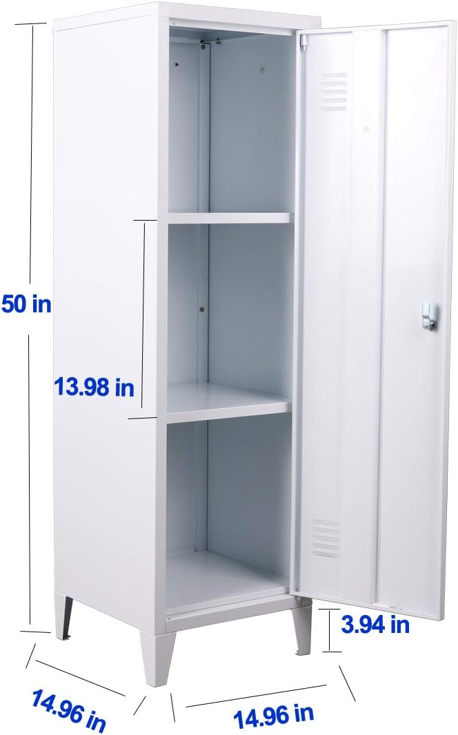MIOCASA Metal Cabinet Home Office Storage Cabinets with Doors and Shelves Lockable File Cabinet Organizer Coat Lockers for Kids