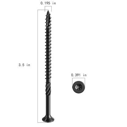 #10 * 3-1/2" Black Deck Screws, (292pcs) 5 lbs.Exterior Wood Screws, Rust Resistant Epoxy Coated, Bronze, T20 Star Bit