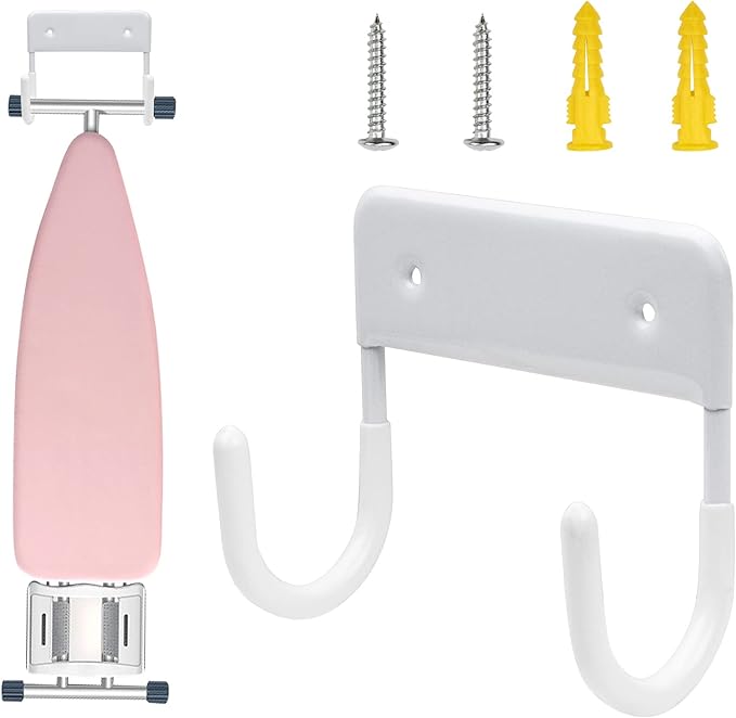 Alpinista Ironing Board Hanger Iron Board Wall Mount for Laundry Rooms, White