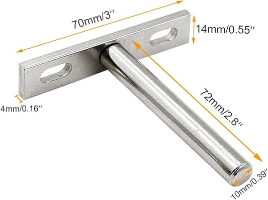 Luomorgo 4 Pcs 3 Inch Floating Shelf Bracket Blind Shelf Bracket Hidden Brackets for Floating Wood Shelves - Screws and Wall Plugs Included