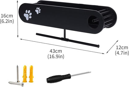 Geyecete Dog Leash Holder for Wall Dogs Hooks for Wall Pet Stuff Organizer with Shelf Storage, Key Holder, Hangers Organizer Rack for Dog Leashes etc