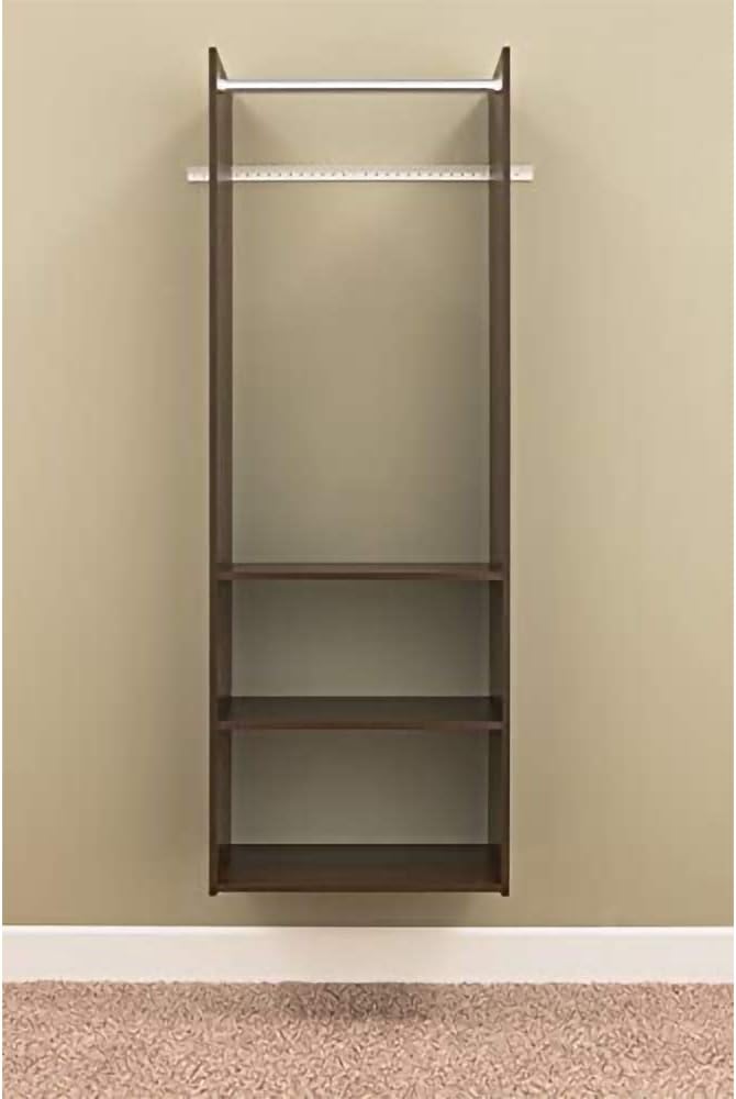 Easy Track Hanging Tower Kit Closet Storage, Truffle