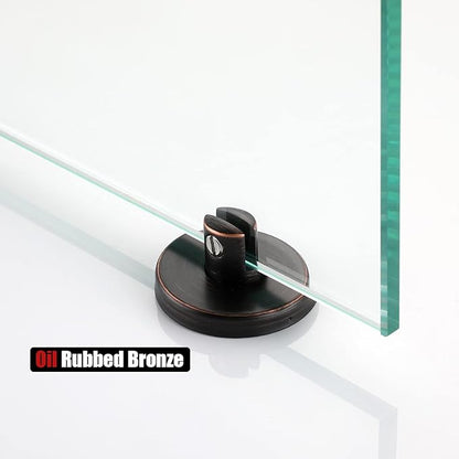 JQK Bathroom Glass Shelf Oil Rubbed Bronze, Tempered Glass Shower Storage 30 by 5 inches, 304 Stainless Steel ORB Wall Mount, TGS101L30-ORB