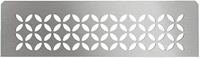 Schluter Rectangular Shelf for Prefabricated Kerdi Board SN/-SNLT Niches - 4mm Thick, Floral Design, Stainless Steel Material, Brushed Stainless Steel Finish - SNS1D5EB