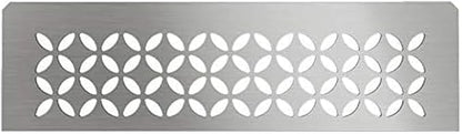 Schluter Rectangular Shelf for Prefabricated Kerdi Board SN/-SNLT Niches - 4mm Thick, Floral Design, Stainless Steel Material, Brushed Stainless Steel Finish - SNS1D5EB