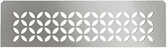 Schluter Rectangular Shelf for Prefabricated Kerdi Board SN/-SNLT Niches - 4mm Thick, Floral Design, Stainless Steel Material, Brushed Stainless Steel Finish - SNS1D5EB