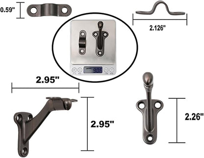 Hardware,3 Pack,3" Heavy Duty handrail Bracket Oil Rubbed Bronze,Stair Railing Bracket DIY Easy Installation Hardware
