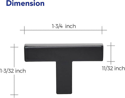 Ravinte 5 Pack Solid Single Hole Slim Square Bar Drawer Handles - Cabinet Hardware Pulls in Matte Black - Kitchen and Bathroom Handles