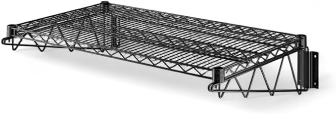 24" x 36" Black Wall-Mounted Wire Shelf with Epoxy Coating, Heavy-Duty Steel Storage Rack, NSF Certified, Easy Installation, Open Wire Design for Kitchen, Garage, or Utility Storage