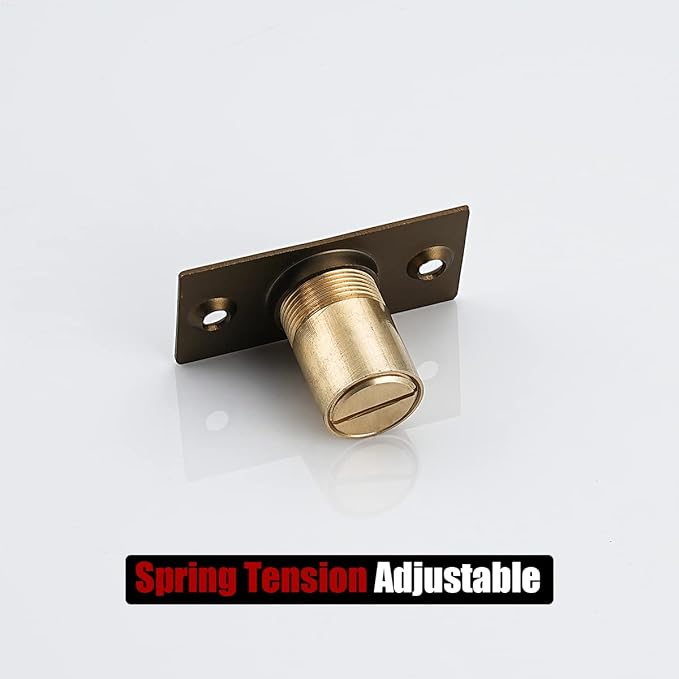 JQK Closet Ball Catch Door Hardware, Stainless Steel Catch Adjustable with Strike Plate, Bronze 2 Pack, HBC100-YRB-P2
