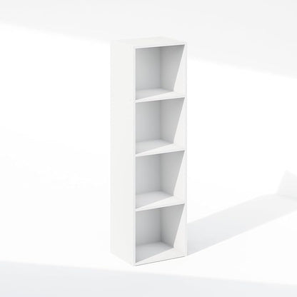 Furinno Reed Closet Organizers and Storage, 4-Tier Closet Organizer, Open Shelf Closet Storage, for Wardrobe, Bedroom, Living Room, White