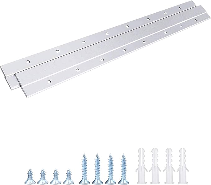French Cleat Picture Hanger, Aluminum Z Hanger Interlocking Wall Mounting Bracket Hardware Kit Z Clips for Hanging Wall Painting, Mirrors, Panels, Artwork, Cabinet, Whiteboard (18 inch-1 Pair)
