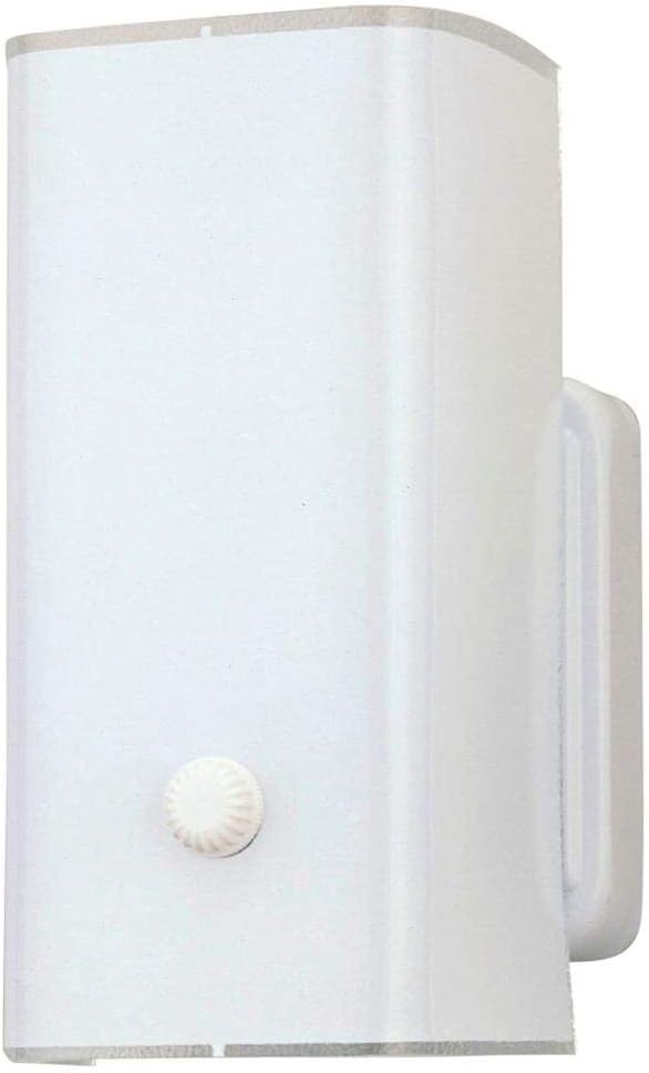 6640100 One-Light Interior Wall Fixture, White Finish Base with White Ceramic Glass