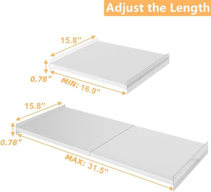 Slideep Closet Shelf Expandable Closet Organizer, Heavy Duty Adjustable Clothes Hanger Rack, DIY Space Saver Layered Separator Divider for Cabinet Wardrobe Cupboard, 16.9-31.5''L
