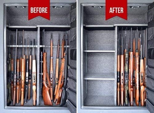 Gun Storage Solutions Rifle Rods Starter Kit with Shelf Liner Gun Organizer System Store More Guns Easy Access for Safety with Nylon Woven Loop Fabric