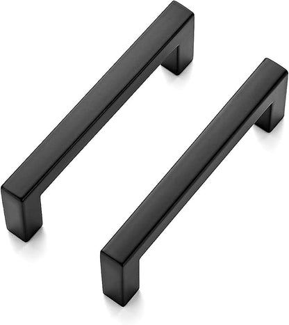 Ravinte 35 Pack Solid 3 Inch Center to Center Slim Square Bar Drawer Handles - Cabinet Hardware in Matte Black - Kitchen Pulls and Handles