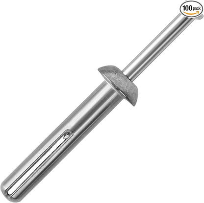 meite Hammer Drive Anchors 1/4" x 1-1/2" for HVAC Systems & Shelving Units, Heavy Duty Concrete Fasteners, Zinc-Plated Steel, Rust-Resistant (5 Boxes)