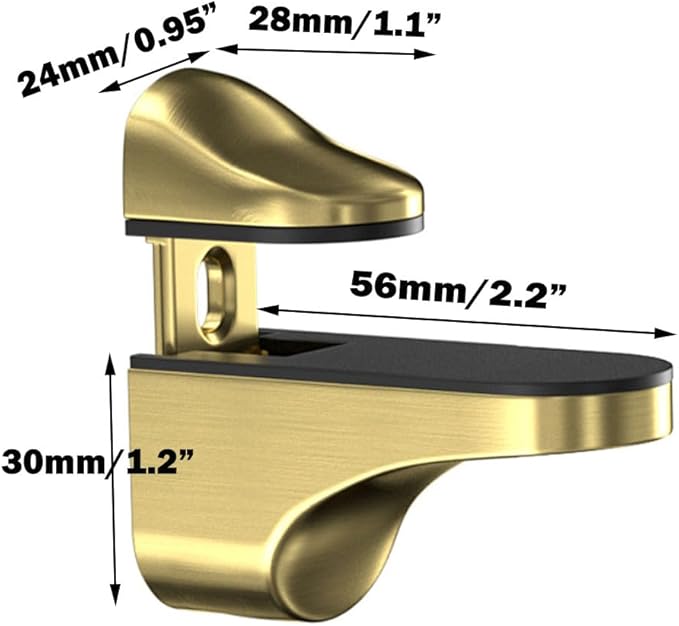 Adjustable Wood/Glass Shelf Bracket Wall Mount, Glod, 2 Pack