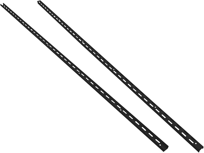 Shelving Track,ULIFESTAR Dual Trak Adjustable Wood Shelf Bracket,2PCS Direct Mount Into Fasttrack Garage Rail,Garage Organization System (17*10*1000mm/0.66*0.39*39.37" Double Row Black)