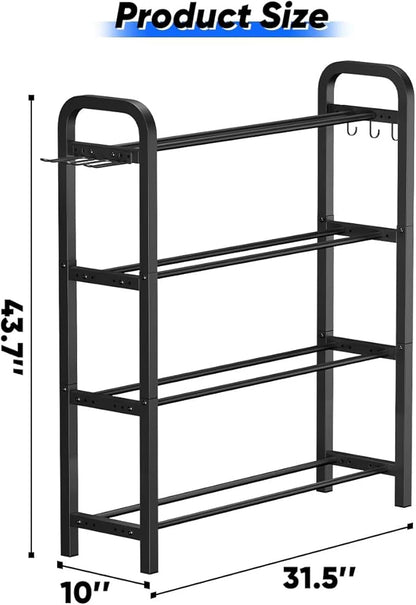 Adjustable Dumbbell Rack, Weight Storage Stand Holder for Dumbbells & Kettlebells, Heavy-Duty Home Gym Organizer with 6 Hook for Home Gym Equipment Accessories (Rack Only)