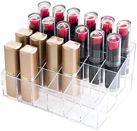 PJLANDI Transparent Lipstick Storage Box Display stand cosmetic grid