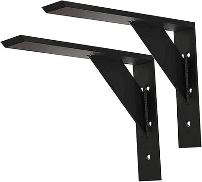 Countertop Support Bracket 12 Inch Heavy Duty Shelf Bracket 2 Pack 3/8" Thick Black12 x10 x2.5 for Granite Quartz Wood Laminate Countertops