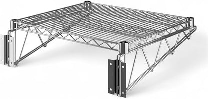 18" x 24" Chrome Wall-Mounted Wire Shelf with Epoxy Coating, Heavy-Duty Steel Storage Rack, NSF Certified, Easy Installation, Open Wire Design for Kitchen, Garage, or Utility Storage