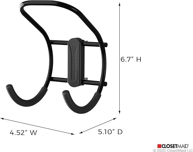 ClosetMaid MaxLoad 2-Pack Garage Hooks & Hangers Wall Mount Heavy Duty Storage for Cords, Hoses, Power Equipment, Black