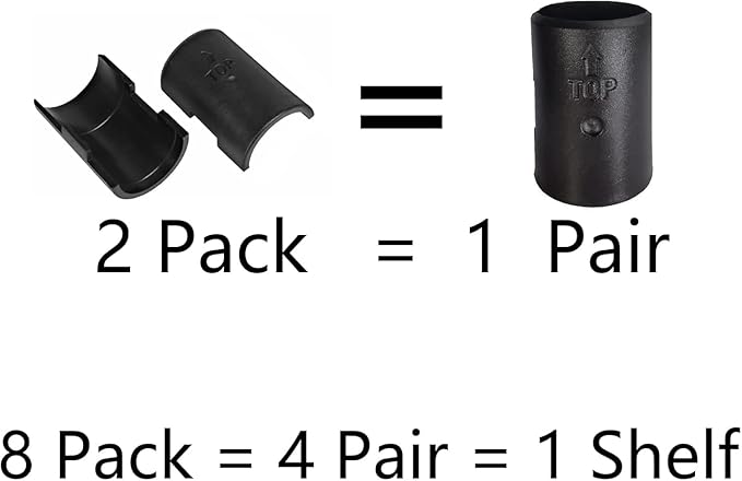 Wire Shelf Clips 8 Pack Wire Rack Lock Clip Replacements for 3/4 Inch Post Fit for Wire Shelving Sleeves System